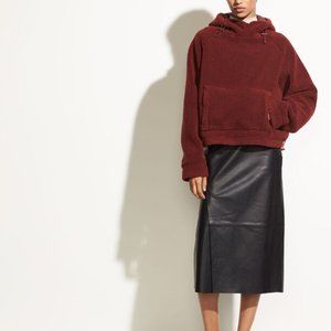 Vince Leather Slit Skirt